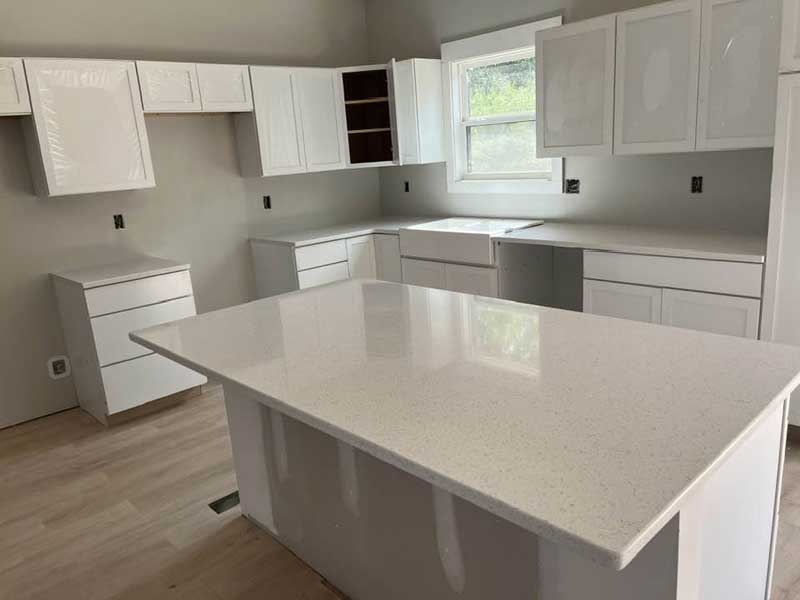 White Quartz Kitchen Countertop